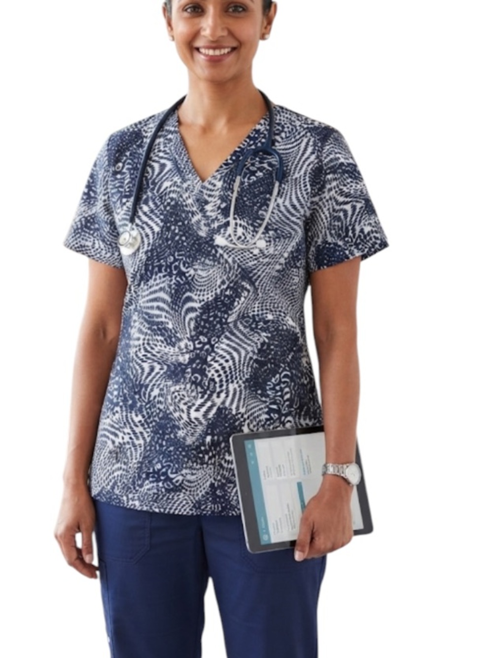 ESSENTIALS Woman’s scrubs top medical uniform size M in excellent condition